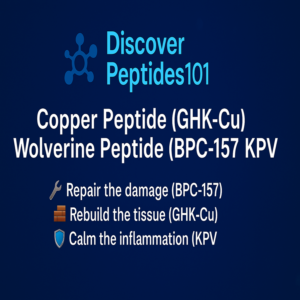 🧬Wolverine Peptide (BPC-157) + Copper Peptide (GHK-Cu) + KPV | Skin, Gut & Inflammation Recovery Stack